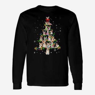 Welsh Corgi Christmas Tree X-Mas Gift Sweatshirt Unisex Long Sleeve | Crazezy