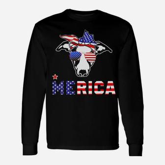 Whippet Merica 4Th Of July Dog Puppy Long Sleeve T-Shirt - Monsterry
