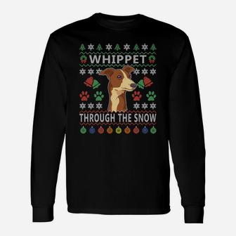 Whippet Ugly Christmas Sweatshirt Greyhound Dogs Gift Ideas Unisex Long Sleeve | Crazezy CA