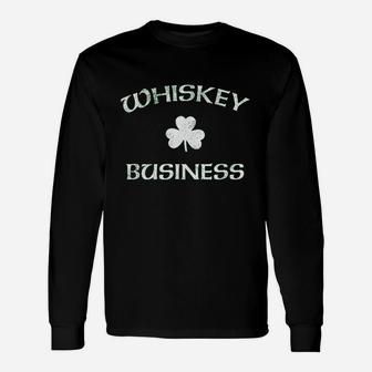 Whiskey Business St Pattys Day Shamrock Green Long Sleeve T-Shirt - Thegiftio UK