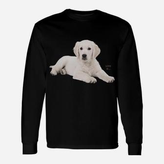 White Labrador Retriever Shirt Yellow Love Lab Mom Dog Dad Unisex Long Sleeve | Crazezy CA