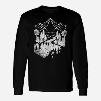Wildlife Nature Mountains Hiking Outdoor Trees Forest Unisex Long Sleeve | Crazezy