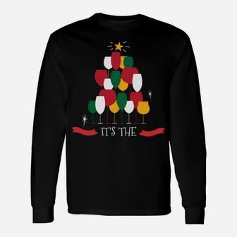 Wine-Derful Time Funny Ugly Christmas Sweatshirt Drinking Sweatshirt Unisex Long Sleeve | Crazezy