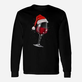 Wine Glasses Santa Hat Christmas Cann't Be Fun Without Wine Sweatshirt Unisex Long Sleeve | Crazezy CA