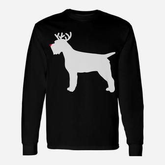 Wirehaired Pointing Griffon Reindeer Christmas Dog Unisex Long Sleeve | Crazezy DE