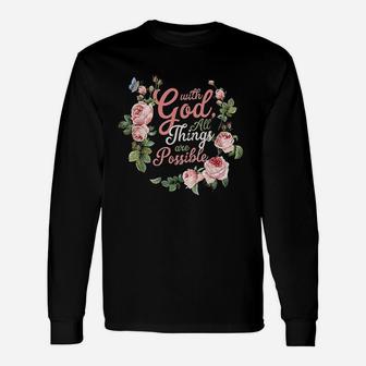 With God All Things Are Possible Prayer Unisex Long Sleeve | Crazezy DE