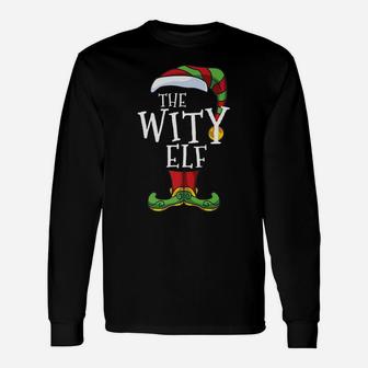 Witty Elf Family Matching Christmas Group Funny Pajama Unisex Long Sleeve | Crazezy
