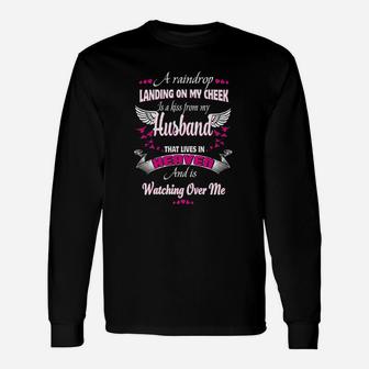 For Wives Loss Husband Memorial My Husband In Heaven Long Sleeve T-Shirt - Thegiftio