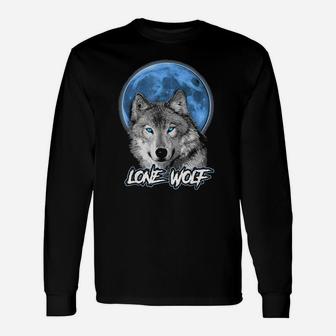 Wolf And Moon Unisex Long Sleeve | Crazezy AU