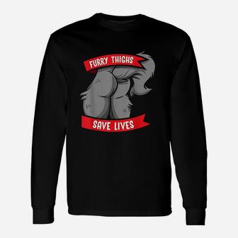 Wolf Furry Thighs Save Lives Long Sleeve T-Shirt - Thegiftio UK