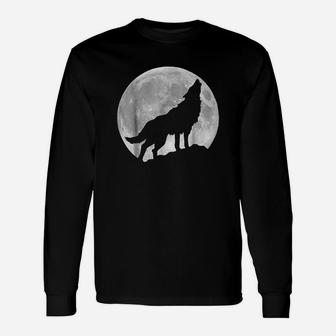 Wolf In Moon Light Long Sleeve T-Shirt - Thegiftio UK