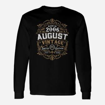 Womens 15Th Birthday 15 Years Old August 2006 Made Born Vintage Unisex Long Sleeve | Crazezy AU