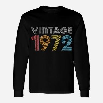 Womens 1972 Vintage 1972 Gift For Men Women Made Born In 1972 Unisex Long Sleeve | Crazezy