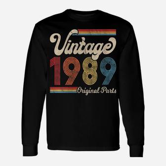 Womens 1989 Vintage 1989 Birthday Gift Men Women Born Made 1989 Unisex Long Sleeve | Crazezy