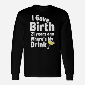 Womens 21St Birthday Gift For Her Featuring A Cute Margarita Drink Unisex Long Sleeve | Crazezy