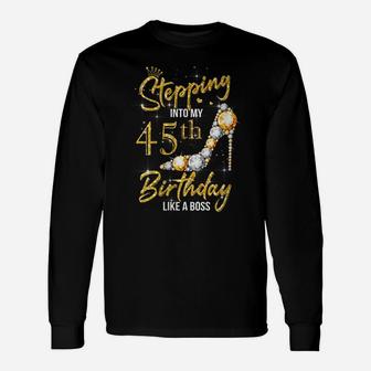 Womens 45Th Birthday 45 Years Old Stepping Into My 45 Birthday Unisex Long Sleeve | Crazezy UK