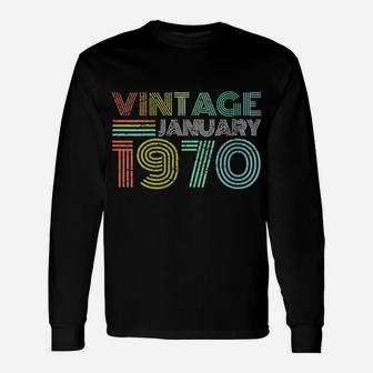 Womens 49Th Birthday Gift Vintage January 1970 Forty Nine Years Old Unisex Long Sleeve | Crazezy AU