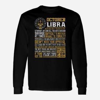 Womens Best Born In October Libra Zodiac Sign T Shirts Men, Women Unisex Long Sleeve | Crazezy AU
