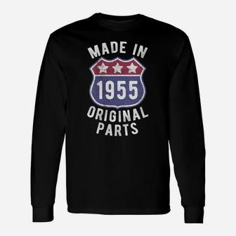 Womens Born In 1955 Vintage Made In 1955 Original Parts Birth Year Unisex Long Sleeve | Crazezy DE