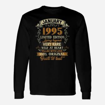 Womens Born In January 1995 Vintage 26Th Birthday Gift 26 Yrs Old Unisex Long Sleeve | Crazezy DE
