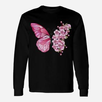 Women's Butterfly Flower Decoration Unisex Long Sleeve | Crazezy