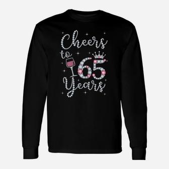 Womens Cheers To 65 Years 1954 65Th Birthday Gift Tee For Womens Unisex Long Sleeve | Crazezy DE