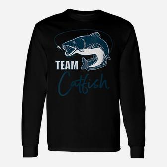 Womens Cute Team Catfish Design - Catfish Farmer Gift Idea Unisex Long Sleeve | Crazezy