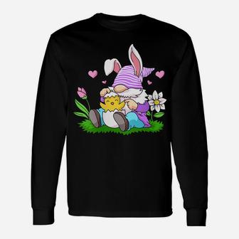 Womens Easter Gnome Shirt Bunny Egg Hunting Women Spring Gnomes Unisex Long Sleeve | Crazezy UK