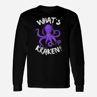 Womens Funny Giant Octopus What's Kraken Sea Ocean Monster Graphic Unisex Long Sleeve | Crazezy CA