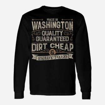 Womens Funny Made In Washington Retro Vintage Style Home State Unisex Long Sleeve | Crazezy