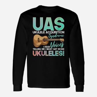 Womens Funny Ukulele Acquisition Syndrome, Cute Quote Uke Musician Unisex Long Sleeve | Crazezy