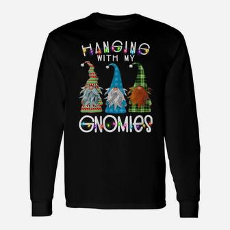Womens Garden Gnome Pajamas Christmas - Hanging With My Gnomies Unisex Long Sleeve | Crazezy