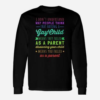 Womens Gay Pride - Proud Parent Mom Dad Parenting Quote Unisex Long Sleeve | Crazezy