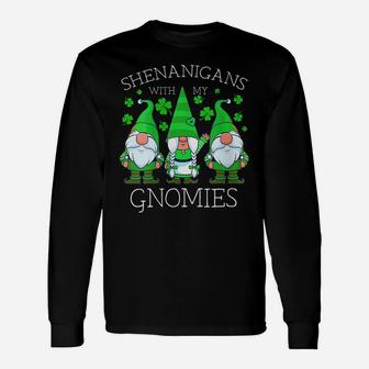 Womens Gnome St Patricks Day Shenanigans Gnomies Shamrock Gnomes Unisex Long Sleeve | Crazezy