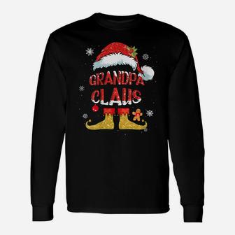 Womens Grandpa Claus Christmas Santa Hat Family Group Matching Unisex Long Sleeve | Crazezy