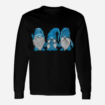 Womens Hanging With Blue Gnomies Santa Gnome Christmas Costume Unisex Long Sleeve | Crazezy