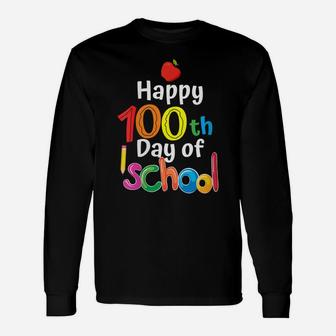 Womens Happy 100Th Day Of School For Teachers & Students Gifts Unisex Long Sleeve | Crazezy