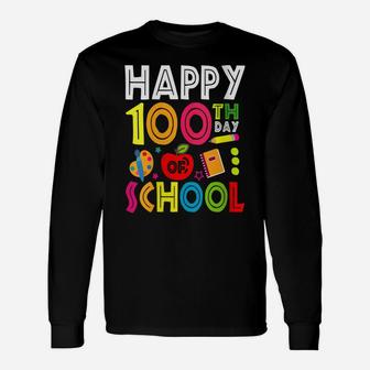 Womens Happy 100Th Day Of School Teacher & Student 100Th Day School Unisex Long Sleeve | Crazezy