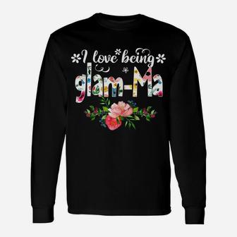 Womens I Love Being Called Glam-Ma Flower Unisex Long Sleeve | Crazezy
