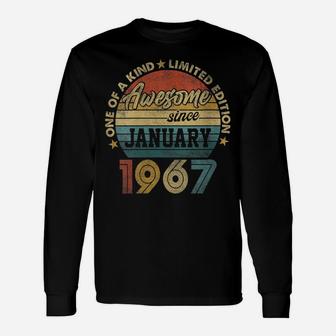 Womens January 1967 Vintage 55 Years Old Retro 55Th Birthday Gift Unisex Long Sleeve | Crazezy