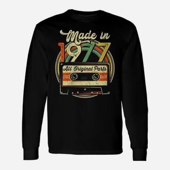 Womens Made In 1977 44Th Birthday Gifts Cassette Tape Vintage Unisex Long Sleeve | Crazezy