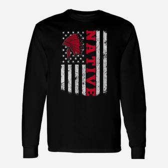 Womens Native American Flag For Native Americans Unisex Long Sleeve | Crazezy