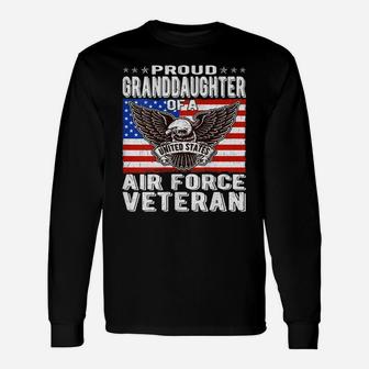 Womens Proud Granddaughter Of Air Force Veteran Patriotic Military Unisex Long Sleeve | Crazezy CA