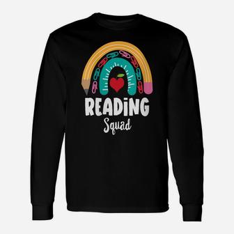 Womens Reading Squad, Funny Boho Rainbow For Teachers Unisex Long Sleeve | Crazezy