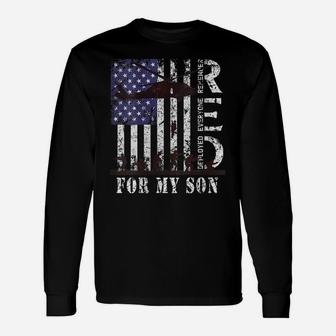 Womens Red Friday For My Son Us Flag Army Military Deployed Veteran Unisex Long Sleeve | Crazezy
