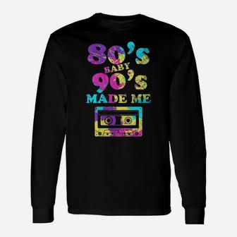Womens Retro 80S Baby 90S Made Me Vintage Graphic Tee Cassette Unisex Long Sleeve | Crazezy AU