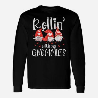 Womens Rollin With My Gnomies Cute Valentines Day Gnome Unisex Long Sleeve | Crazezy CA