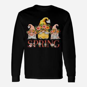 Womens Spring Flower Love With Beautiful Funny Gnomes In Nature Unisex Long Sleeve | Crazezy UK