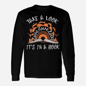 Womens Take A Look It's In A Book Boho Rainbow Funny Reader Unisex Long Sleeve | Crazezy CA