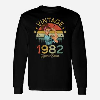 Womens Vintage 1982 Made In 1982 40 Year Old Birthday 40Th Birthday Unisex Long Sleeve | Crazezy AU